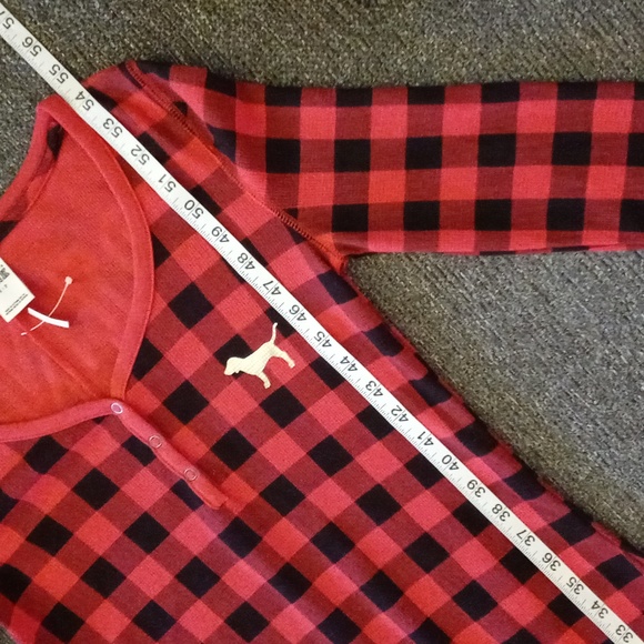 🆕️ 💋PINK VS💋 - Red/Black Plaid Pajama Lounge Onesie - Picture 14 of 15